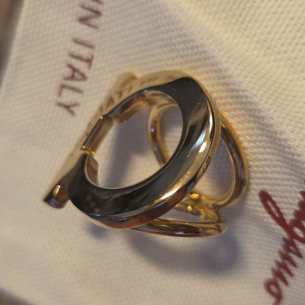 Salvatore Ferragamo Scarf Ring With Box And Dust Bag Gold Buckle with Pouch - Picture 3 of 16